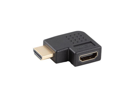 АДАПТЕР HDMI (M) → HDMI (F), 4K, під кутом вліво, чорний, LANBERG