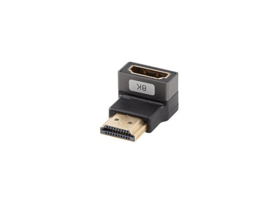 АДАПТЕР HDMI (M) → HDMI (F), 8K, під кутом вниз, алюміній, срібний, LANBERG