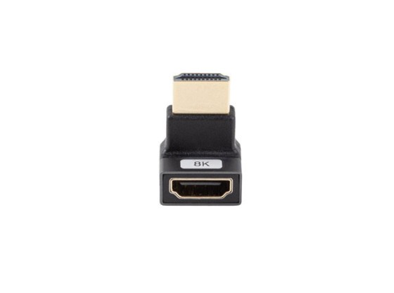 АДАПТЕР HDMI (M) —> HDMI (F), 8K, під кутом вгору, алюміній, срібний, LANBERG
