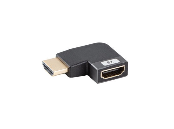 АДАПТЕР HDMI (M) → HDMI (F), 8K, під кутом вліво, алюміній, срібний, LANBERG