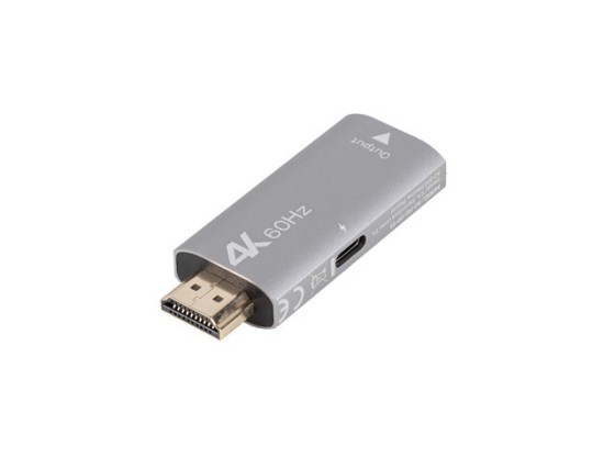 Адаптер HDMI (M) → DisplayPort (F) 4K, срібний, LANBERG