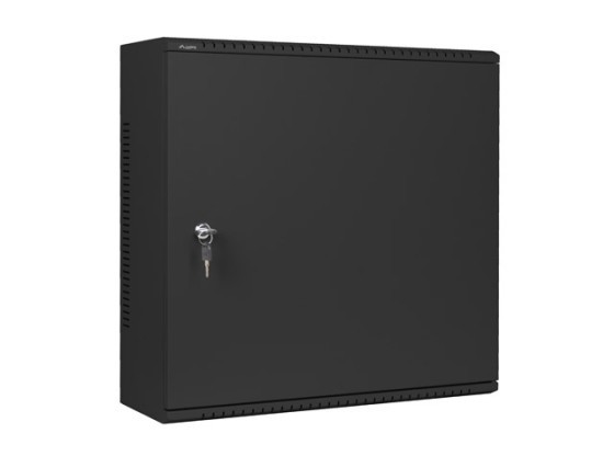 19-дюймова настінна стійка 6U+3U/540×200, низькопрофільна, чорна, LANBERG (у зібраному вигляді)