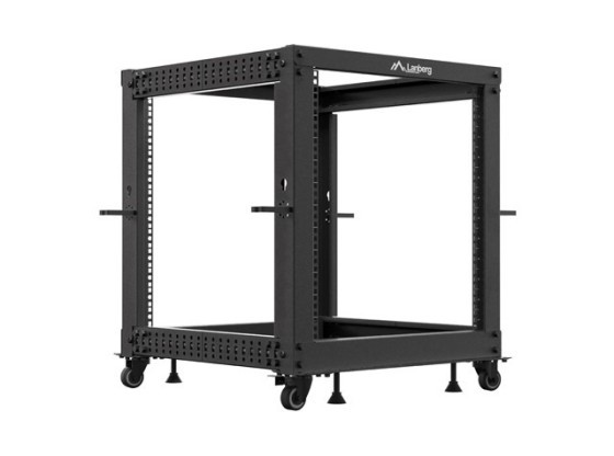 ВІДКРИТА СТІЙКА 19" 12U 600×600–1100, РЕГУЛЬОВАНА, ЧОРНА, LANBERG (У РОЗБИРАНОМУ ВИГЛЯДІ)