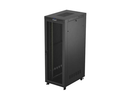 19-дюймова автономна стійка 47U/800×1200 (у розібраному вигляді) з сітчастими дверцятами для РК-монітора, чорна, LANBERG V2