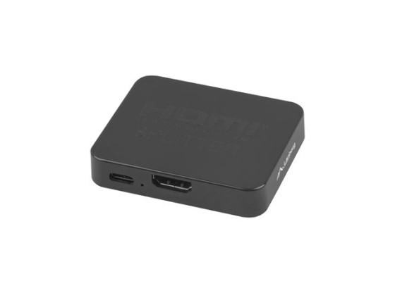 Відеорозгалужувач LANBERG HDMI → 2x HDMI 4K + порт USB-C, чорний