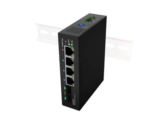 SWITCH LANBERG LIGHT INDUSTRIAL POE 1xBT, 3xAT, 2xSFP, DIN, некерований, Gigabit Ethernet