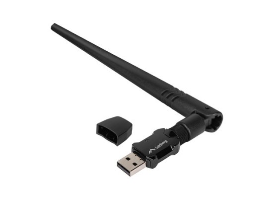 USB-адаптер, бездротова мережева карта LANBERG NC-0900-WIE, USB 2.0, дводіапазонний, AX900, 1 зовнішня антена