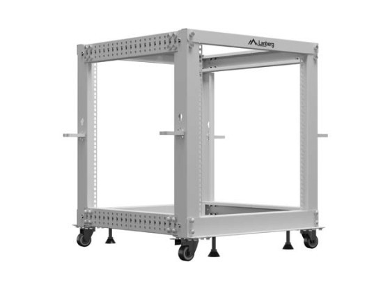 ВІДКРИТА СТІЙКА 19" 12U 600X600-1100 З РЕГУЛЮВАННЯМ, СІРА, LANBERG (У РОЗБИРАНОМУ ВИГЛЯДІ)