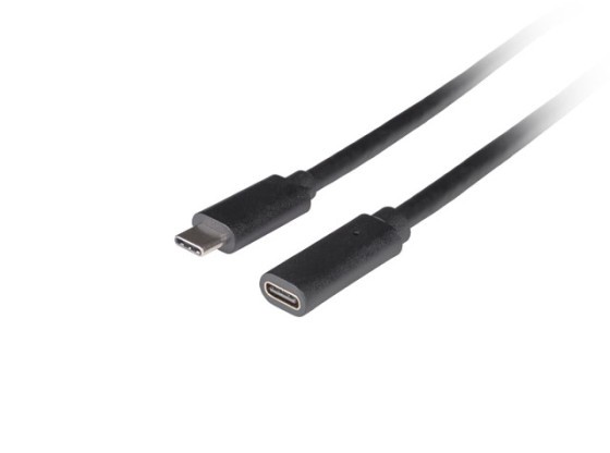 Кабель USB-C (чоловічий/жіночий) 3.1, 0,5 м, чорний, LANBERG
