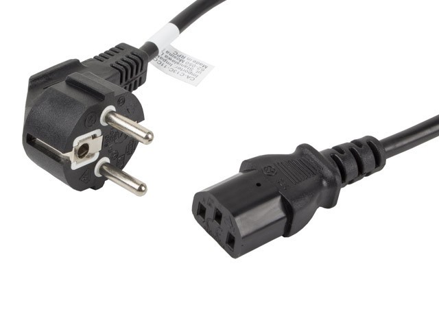 Шнур живлення CEE 7/7->IEC 320 C13, 1,8 м, VDE, чорний, LANBERG