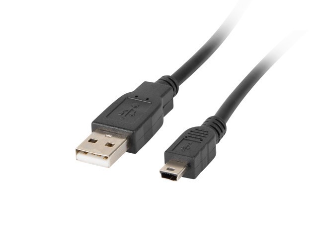 Кабель USB MINI (M) → USB-A (M) 2.0, 1,8 м, чорний, з феритом (CANON), LANBERG