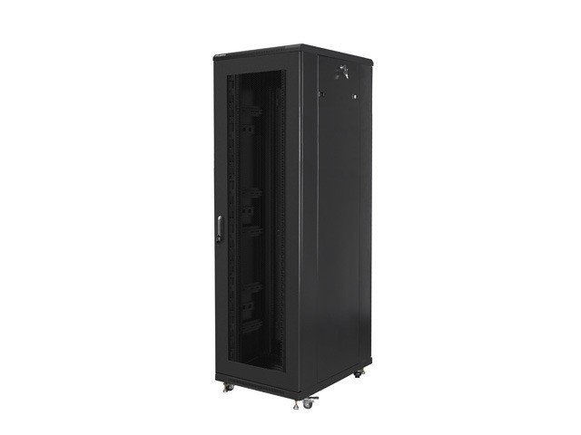 RACK CABINET 19" FREE-STANDING 42U/800X800 WITH PERFORATED DOOR BLACK LANBERG (ASSEMBLED)