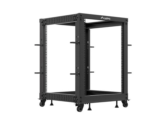 ВІДКРИТА СТІЙКА 19" 15U 600×600–1100, РЕГУЛЬОВАНА, ЧОРНА, LANBERG (У РОЗБИРАНОМУ ВИГЛЯДІ)