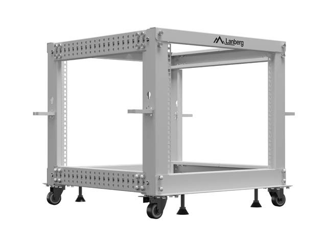 ВІДКРИТА СТІЙКА 19" 9U 600×600–1100, РЕГУЛЬОВАНА, СІРА, LANBERG (У РОЗБИРАНОМУ ВИГЛЯДІ)